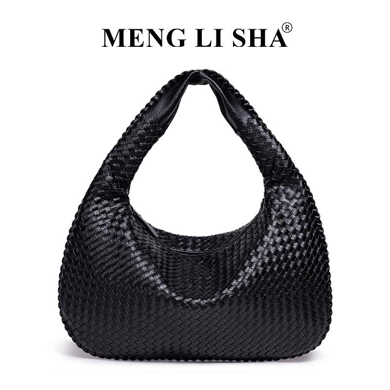 New retro hand-woven bag commuter large capacity shoulder underarm tote bag versatile portable crescent bag