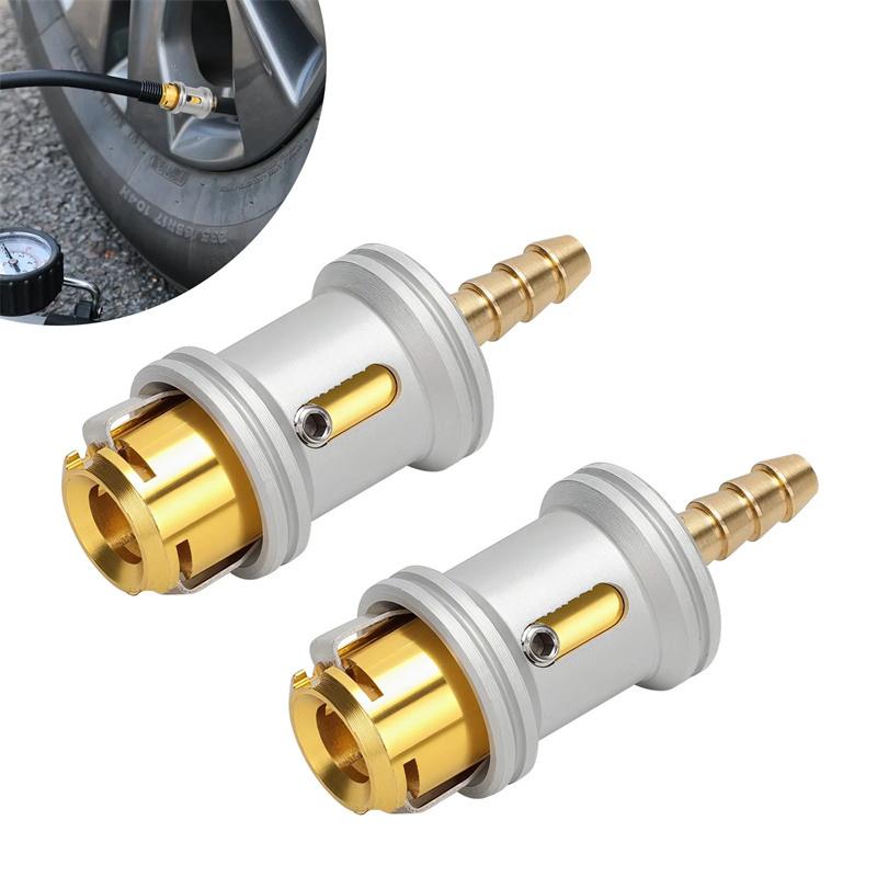 2 Stück 6mm Auto Reifenventil Clip Pumpe Düse Klemme Massivmessing Schnellkupplung Aufblasanschluss Auto Luftventil Aufblasgerät Pumpenadapter