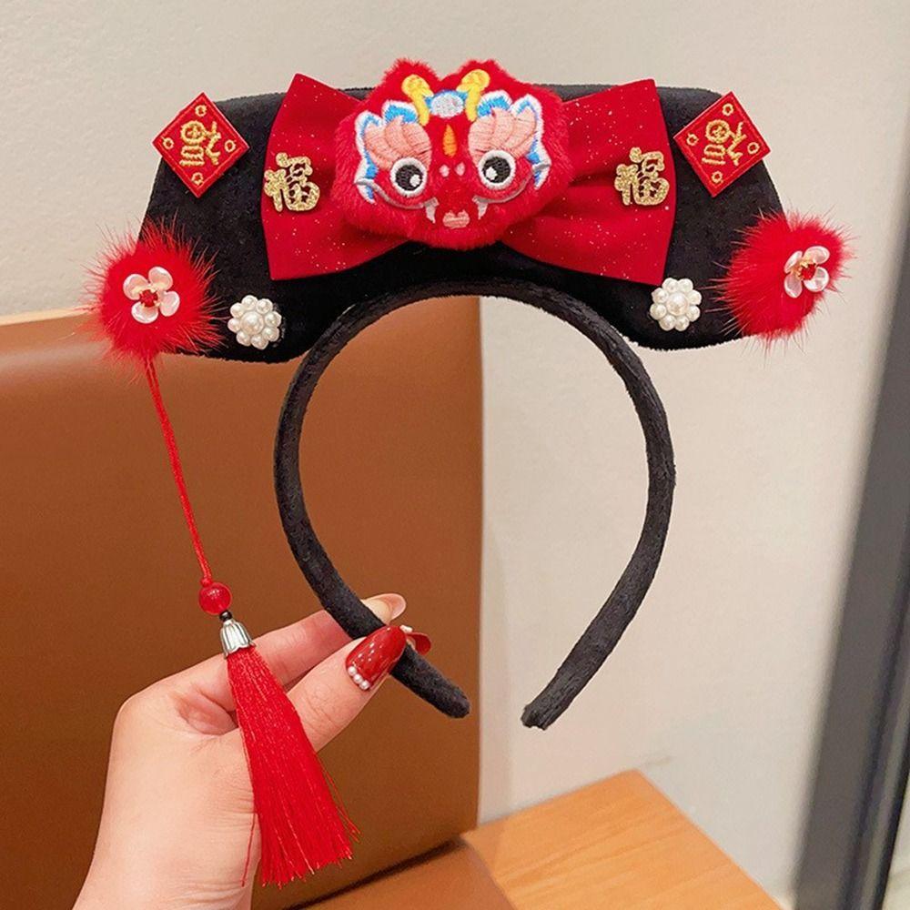 Flower Ancient Style Gege Headband Snake Year Hanfu Headwear  New Year Hair Accessories