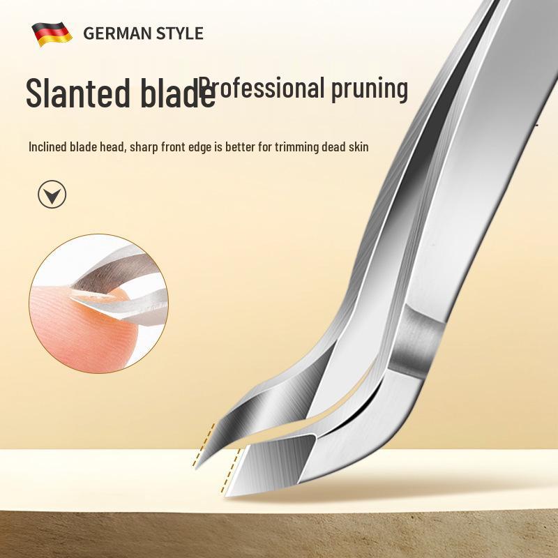 Stainless Steel Cuticle Nipper & Scissors Set: Ingrown Toenail Clippers, Nail Art Tools, Exfoliating Tweezers & Slanted Cuticle Remover