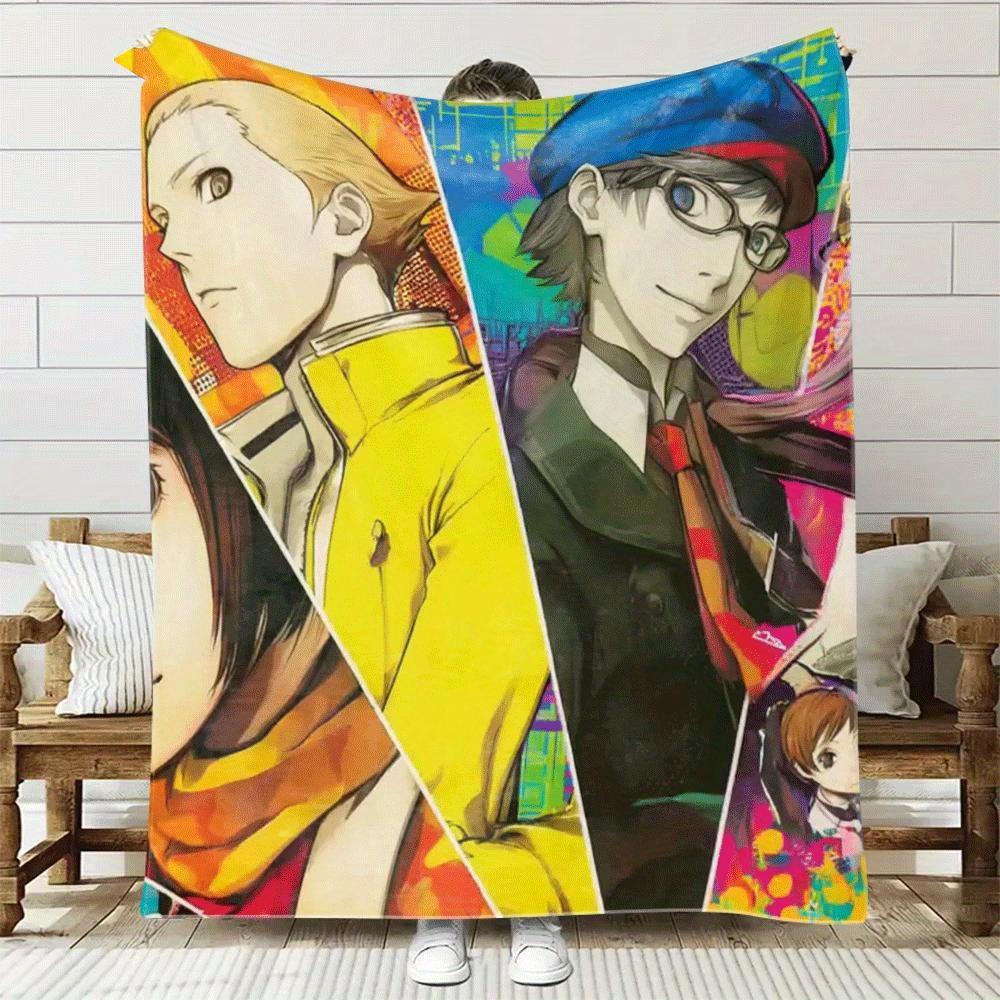 

Anime and game patterns Flannel printed blanket suitable for all seasons suitable for living room office sofa and travel 75x90cm