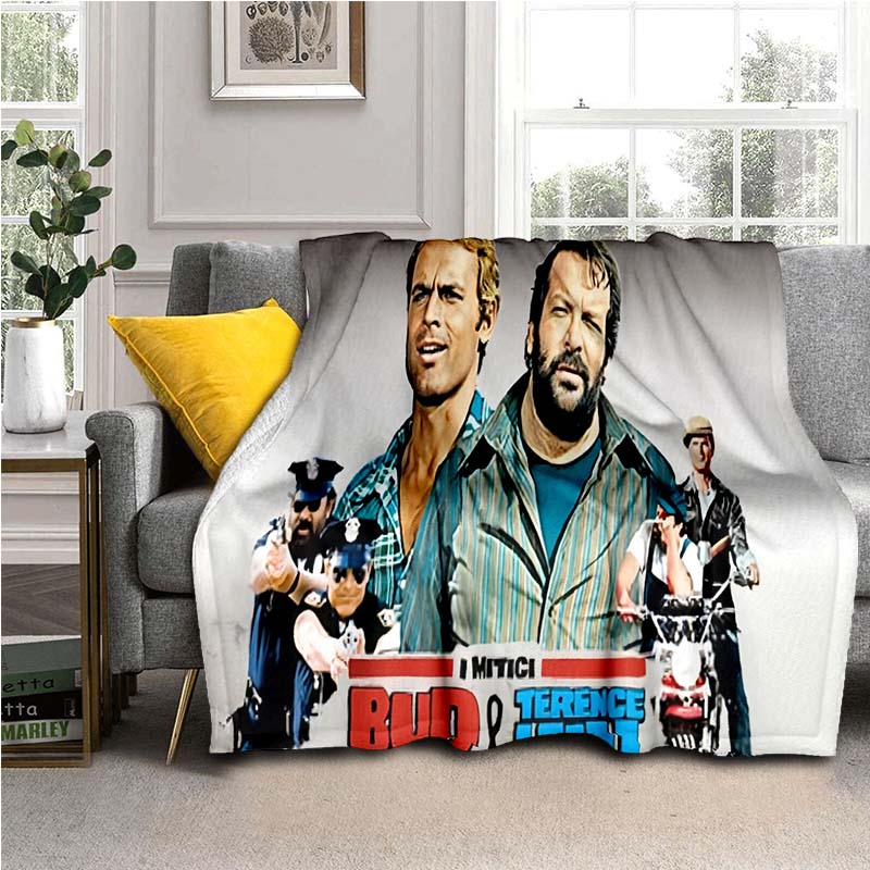 Bud Spencer Terence Hill Wirft Wirft Decke für Kindersofa Reise Wandern Picknick Beding Super Weiche Flanelldecke Geburtstagsgeschenk