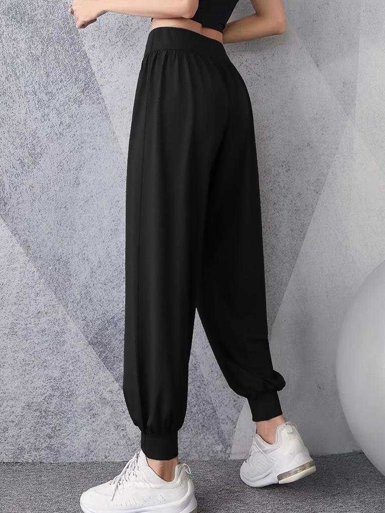 Kalhoty na jógu na hubnutí s vysokým pasem a manžetou na kotníku – 4-směrně strečové cvičební legíny, kontrola břicha a ochrana proti dřepům