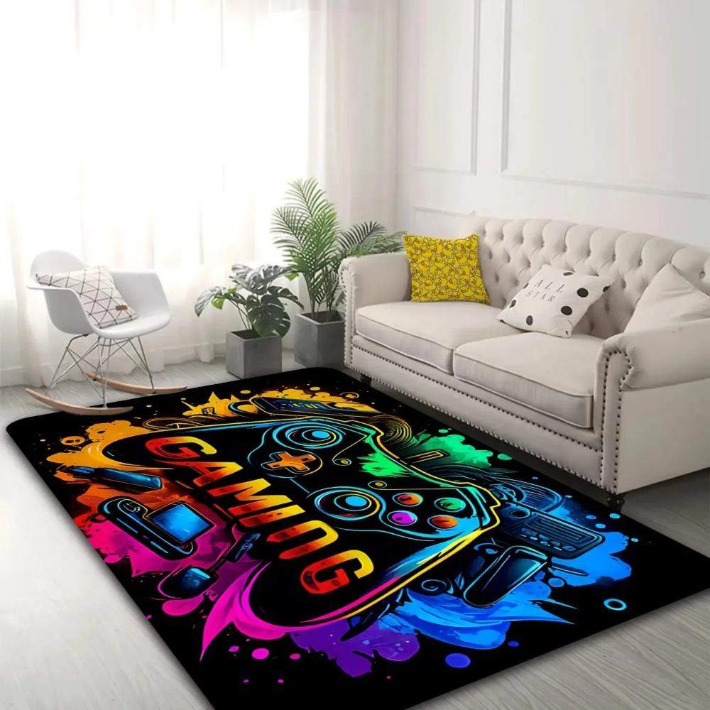 Game Controller Print Welcome Doormat 2D Flat Print Non-Slip Floor Mat for Game Room Bedroom Living Room Kitchen Entryway Rug