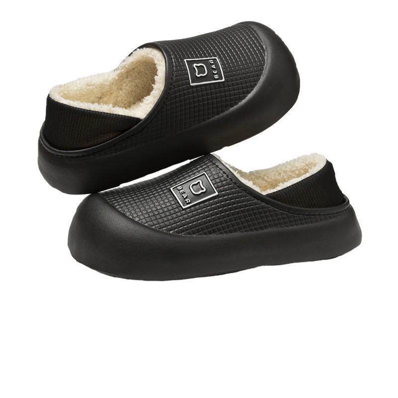 2025 Herbst/Winter Damen Wasserdichte Rutschfeste Indoor/Outdoor Dicke Warme Baumwollpantoffeln mit Fersenüberzug