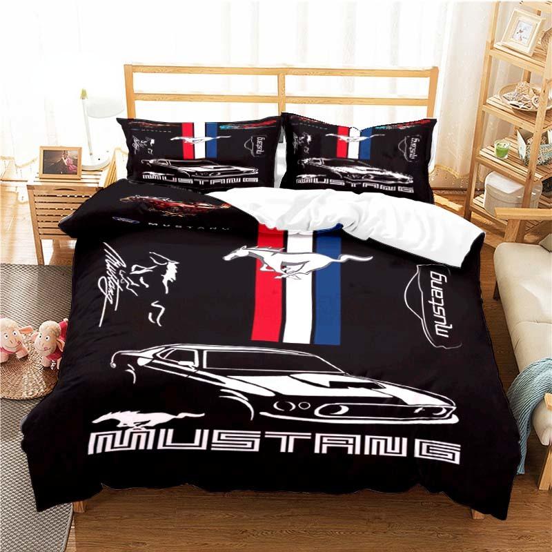 Mustang Car Pattern Duvet Cover Set Bedding For Aldult Boys Bed Set Game Quilt Cover Comforter Cover Bedding Set