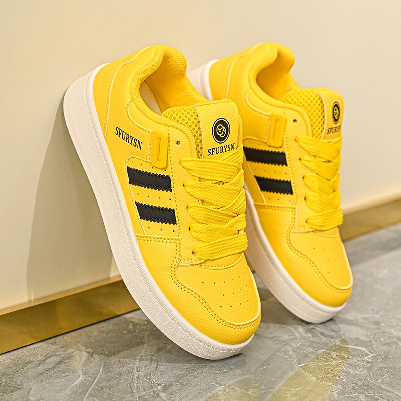 

Спортивная обувь на толстой подошве для мужчин Черно-белая Повседневная обувь для бега для женщин Резиновая обувь для официальной одежды 2025 Деним 35 жёлтый