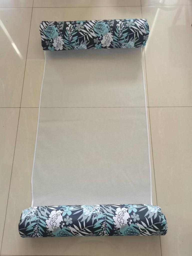 Doppelnutzungs-Schwimmliege: Faltbare Hängematte, Netzrückenlehne & Sofa