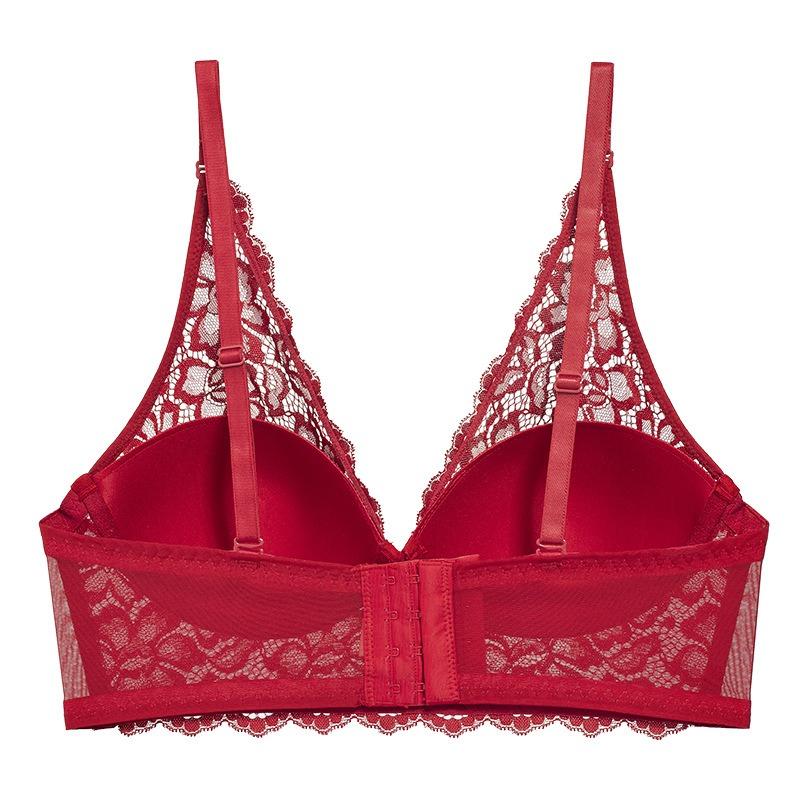 Women S Wireless Lace French Style Sexy Plus Size Bra