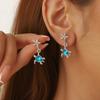 Vintage Metalltier Blaue Zirkonia Schildkröte Ohrstecker für Damen Schildkröte Meeresschildkröte Ohrringe Party Schmuck