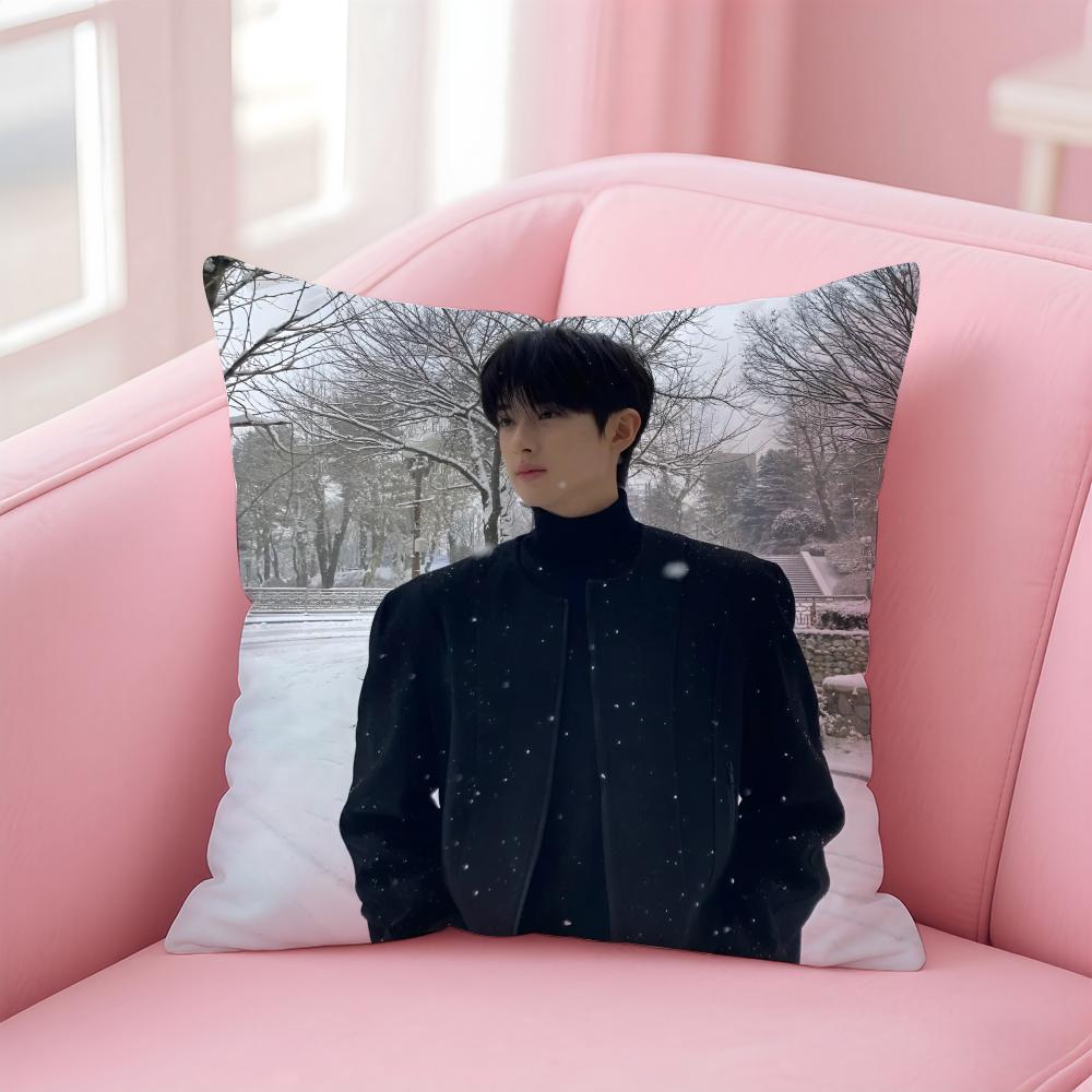 Hot Handsome Kpop KKim Min KKyu Cushion Cover Pillowcase Short Plush Invisible zipper Room Sofa Cushion Cover