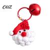 Mini Sock Ornament Yarn Crochet Christmas Keychain with Bell, Handmade Tree Hat Glove Wreath Cute Stocking Stuffer Key Ring Pendant, Holiday Bag Charm
