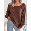 Autumn Women's Casual Square Neck Knitted Pullover Sweater