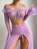 High-Slit Lingerie Dress Mesh Uniform High Split Dress Sexy Lingerie Set
