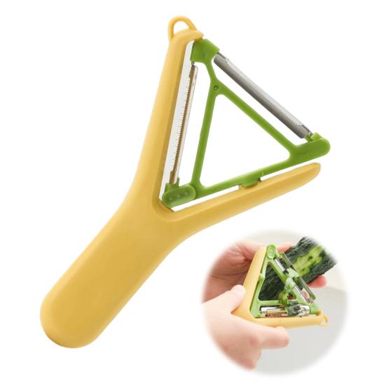 

2-in-1 Stainless Steel Kitchen Peeler Slicer Grater Shredder Easy to Use Compact Peeling Tool for Vegetable Fruit Peeling Slicing Gadget Accessories жёлтый