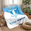 Malmö FF Testo Nome Personalizzato Coperta in Flanella Logo Calcio Coperta Plaid in Pile Personalizzata Regalo Speciale per Divano Camera da Letto Casa