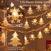 Christmas Tree Snowflake LED String Lights Banner Christmas Decoration 2025 for Home Navidad Xmas Tree Decor Fairy Light Pendant