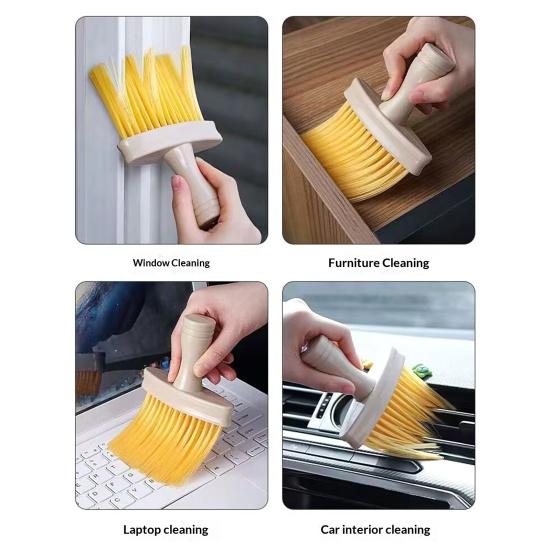2Pcs Cleaning Brush High-Density Soft Bristles Non-Slip Handle Dust Removal Brush