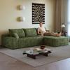 Sofá Modular de Esquina sin Brazos de 270 cm, con Chaise Longue en Forma de L, con Asiento Profundo, No Requiere Montaje, para Sala de Estar, Dormitorio, Apartamento, Verde