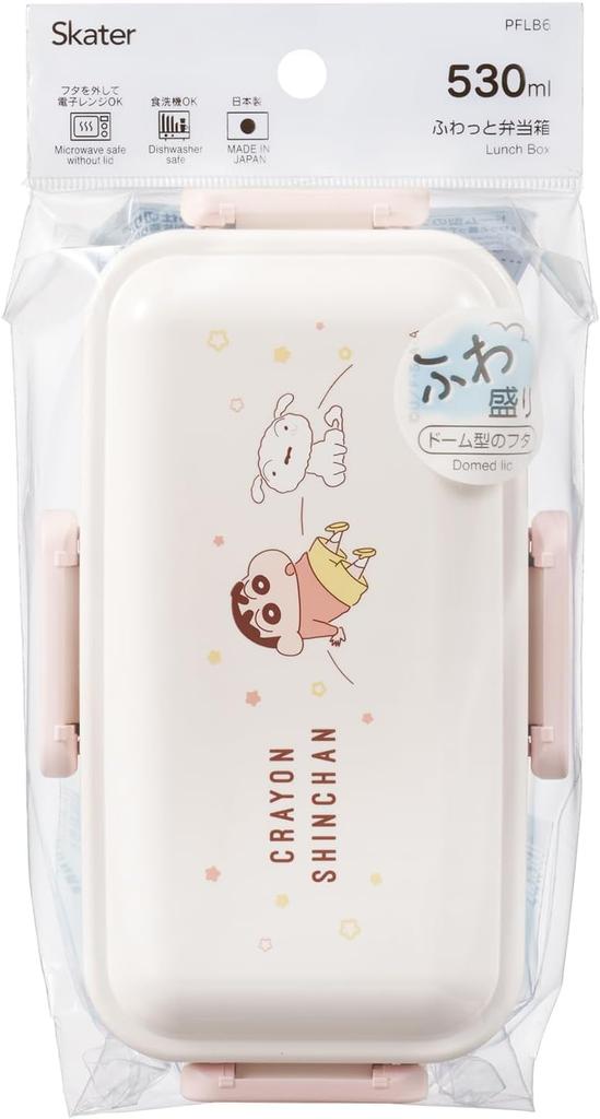 Crayon Lunch Single Dishwasher Microwave Made in Pastel Star Set Shin-chan Box, Layer, Safe, Safe, 4-Point Lock, Japan, 530ml, (Lunch Box, Divider)