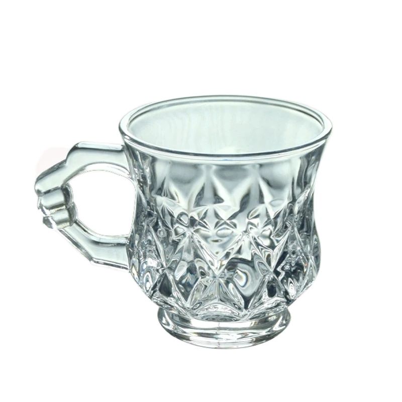 

140ml Creative Glass Coffee Tea Mug Drinks Dessert Breakfast Milk Cup Juice Glass Mugs Handle Drinkware Transparent Glass Cup 1pcs чистый