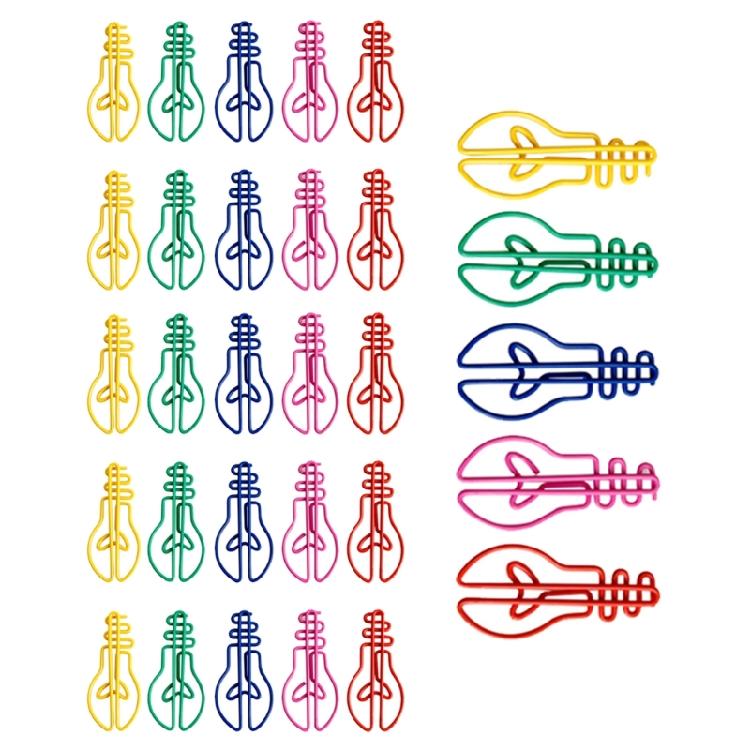30Pcs Light Bulb Shape Paper Clip 42mm Small Metal Paperclip Metal Bookmarks Clip For School Office Business Card Holder