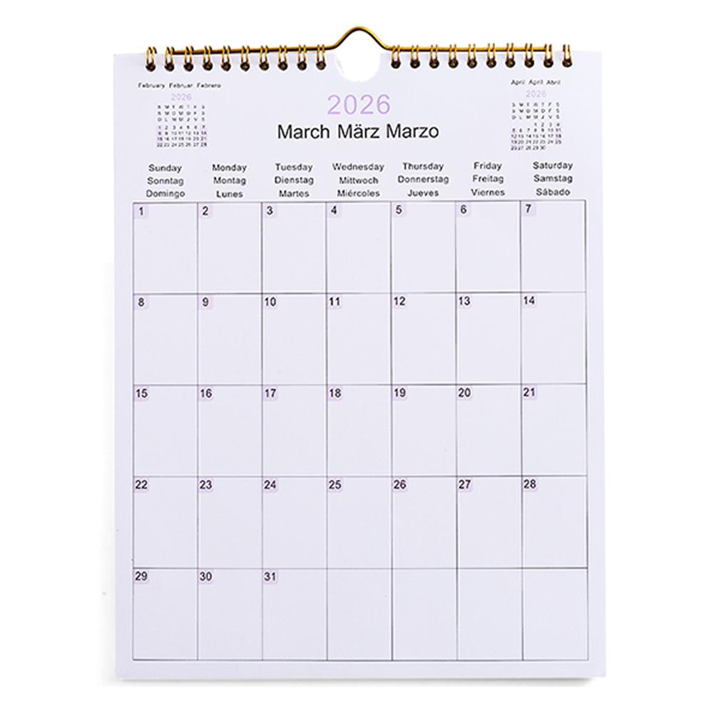 

2026-2026 Multilingual Spiral Bound Planner with Notes Large Monthly Calendar Spiral Bound Calendar for Easy Planning