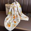 Imitation Silk Square Scarf For Women Spring/Summer Decoration Bandanna Print Neckerchief Luxury Headband Hijab