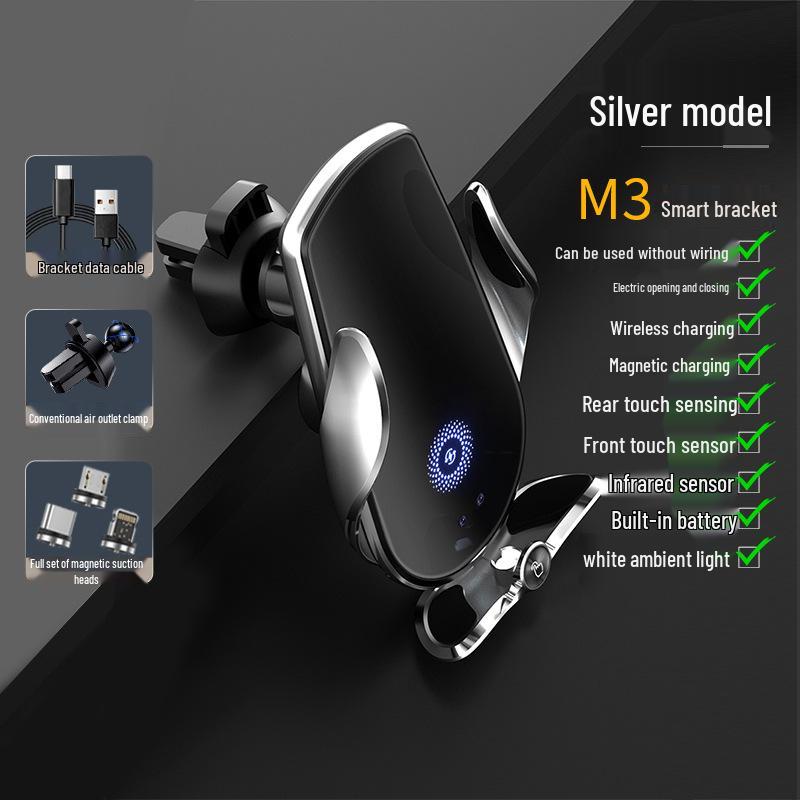 M123 Magic Clip Wireless Car Charger & Auto Clamping Phone Holder