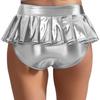 Dámské metalické lesklé mikro mini plisované culottes sukně Rave párty mikro šortky