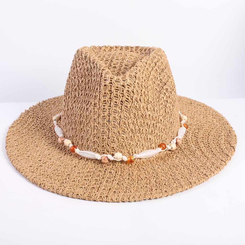 Popolare Cappello di Paglia Classico Western da Cowboy Estivo Vuoto con Ampia Tesa Cappello da Sole Cappello di Paglia Intrecciato a Mano