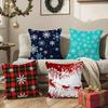 C-Weihnachten Schneeflockenmuster Kissenbezug Quadratisches Kissen Schlafzimmer Sofa Freizeit Komfortkissen Wohnzimmer Heimdekoration