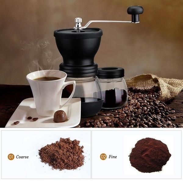 Manual Coffee Been Mill Stainless Steel Handle Coffee Grinder with Storage Glass Jar LS
