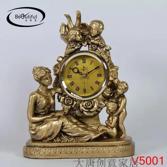 Ретро Европейские Полимерные Настольные Часы Гостиная Креативные Настольные Часы Электронные Бесшумные Настольные Часы Домашние Украшения Античный Стиль