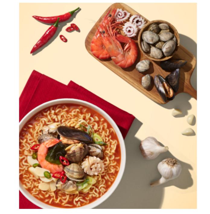 Samyang Maptang Garlic Clam Ramen – Spicy Korean Instant Noodles (4 Packs)