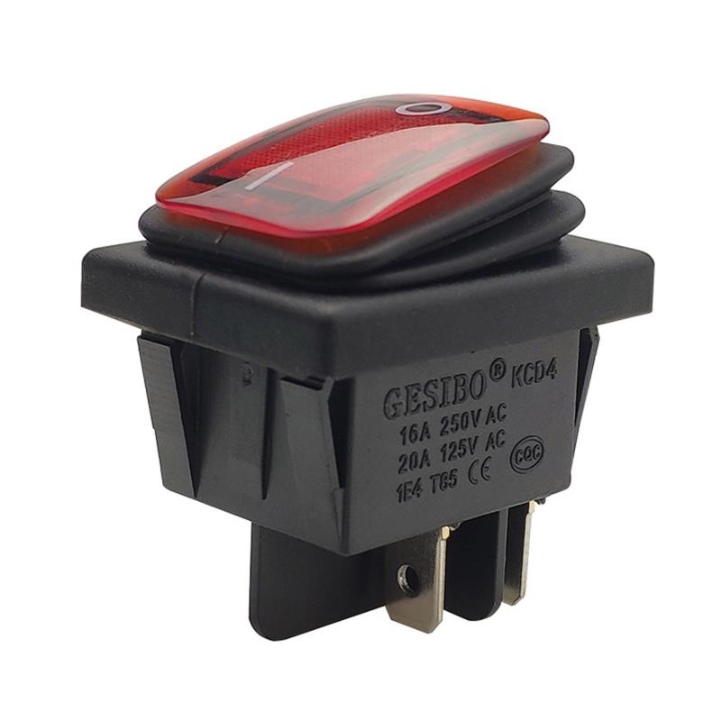 

KCD4 4/6 Pin Boat Rocker Switch with Light Hull Shape On/Off for Home Appliances