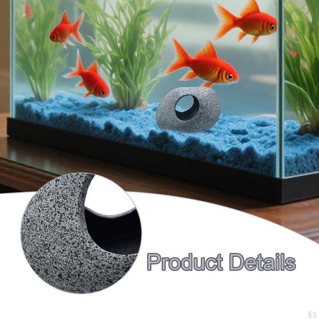 Aquarium Accessory with Two Openings for Habitat Simulation In Purple Sand