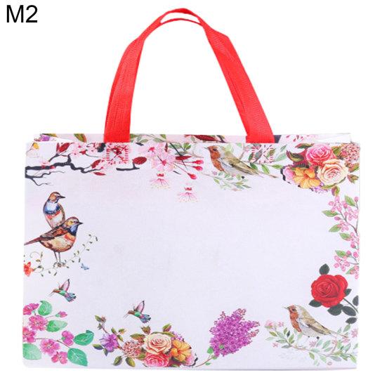 

Легкая многофункциональная сумка с птицами и цветочным принтом Conveninet, магазин одежды, тканевая сумка, сумка для покупок M 2