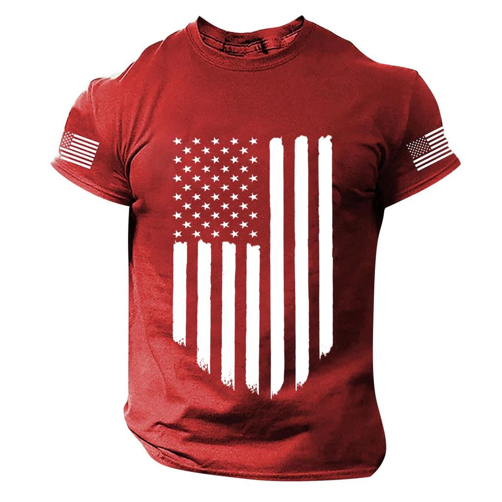 Men's Independence Day Printed Short Sleeve T-Shirt - Casual Fashion Top for Summer