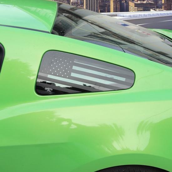 2X Rear Triangular Window Glass Panel Sticker Decals for Ford Mustang 2009-2013