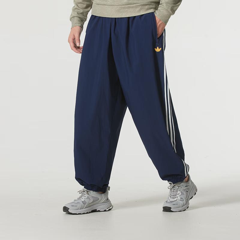 Adidas SS24 Colorful Logo Three Stripes Retro Quick-Dry Lightweight Casual Pants Men bottoms Blue JI7237