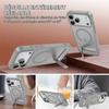 Coque pour iPhone 18 Pro, Antichoc Anti-Rayures avec Cercle Magnétique et Support - Gris