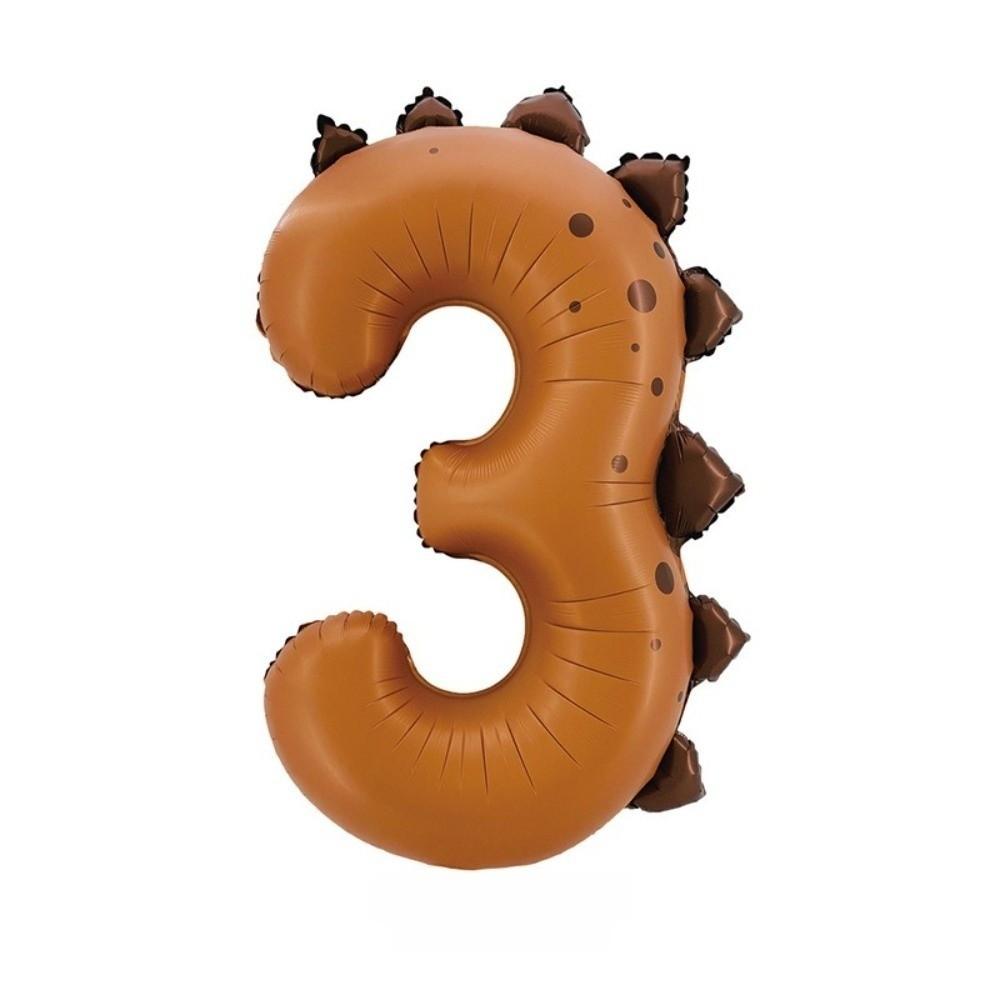 Matte Finish Dinosaur Theme Balloons Number Shape Birthday Party Balloons For 1-3 Year Olds