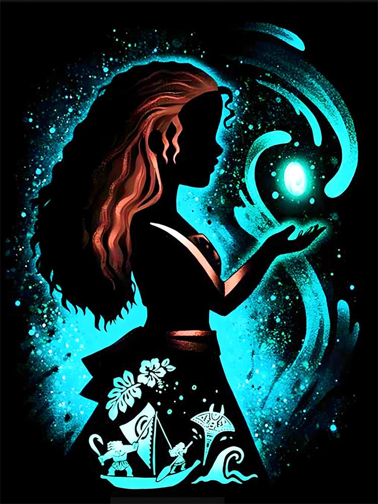 Disney 5D Diamantmalerei Disney Charakter Neon Silhouette Stil Dekoration DIY Voll Diamant Mosaik Einlege Kreuzstich Set Geschenk