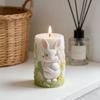 Easter Bunny Silicone Mold, 3D Bunny Columnar Candle Mold, Spring Bunny Relief Mold for Making Candles, Soaps, Resin and Plaster