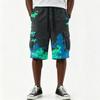 Pantalones Cortos Cargo Casuales para Hombre con Estampado Degradado, Cordón, Múltiples Bolsillos, Longitud hasta la Rodilla, Parte Inferior Ligera para Verano