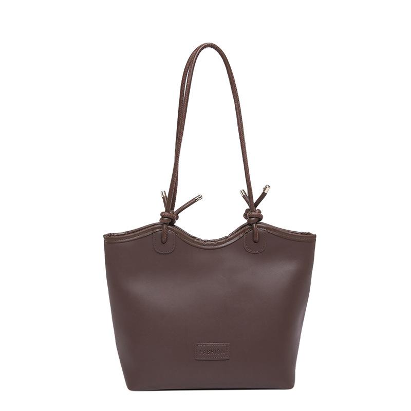 Simple foreign style large capacity tote bag women's bag 2025 new fashion shoulder commuter bag lightweight splicing shoulder bag