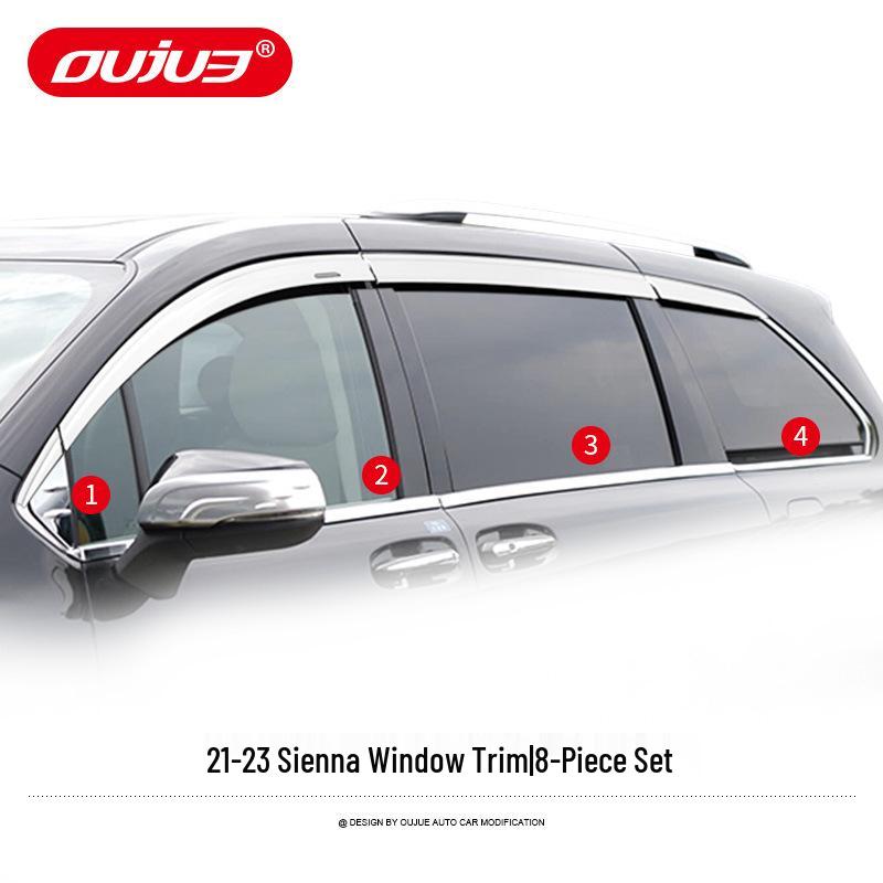 Suitable Electroplated Rain Guards & Window Visor Strips for 2021 Toyota Sienna