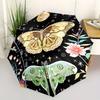 1pc Automatic Folding Umbrella with Moon & Butterflies Design - 8-Rib Portable Umbrella, Durable Iron Frame, Vibrant Starry Ni