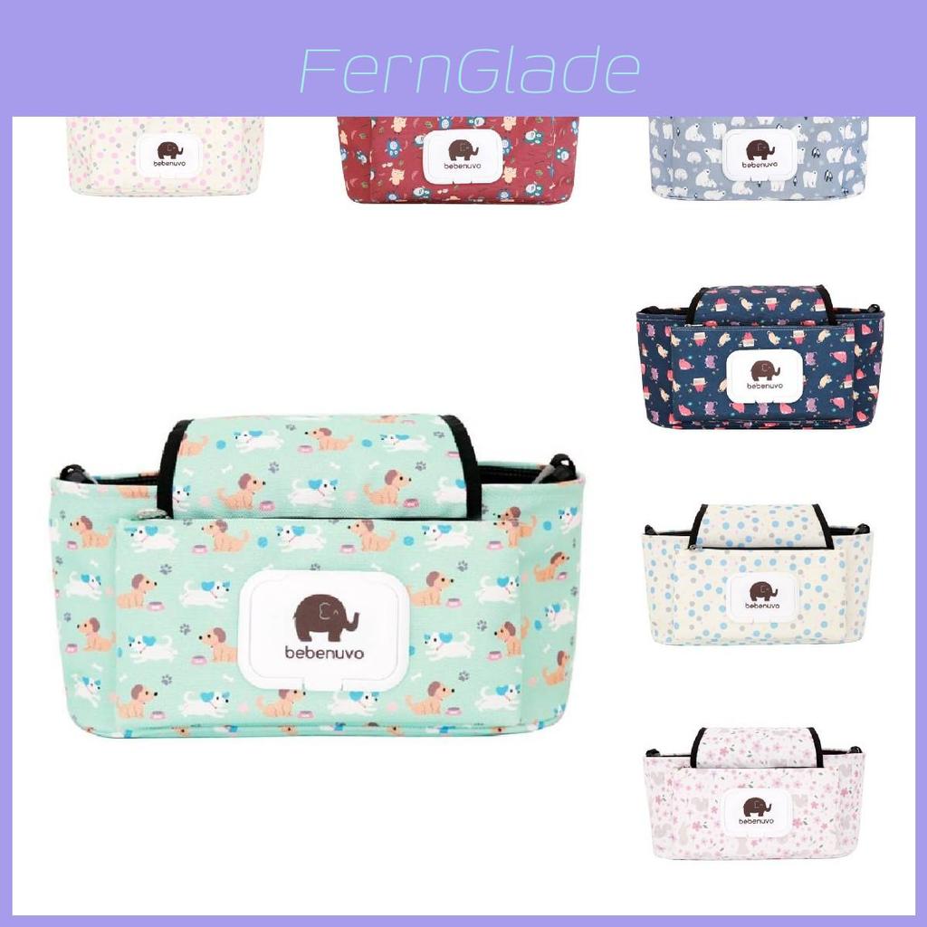 Charming Canvas Stroller Organizer Bag With Baby Storage In Floral Designs
